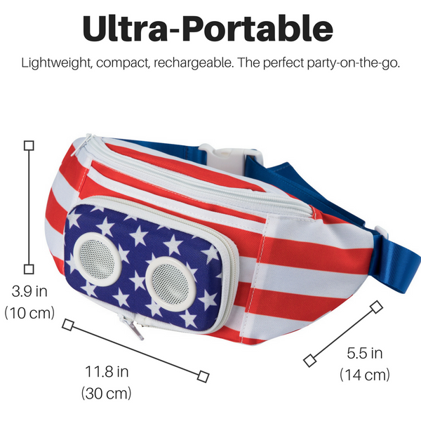 The 2018 Fanny Pack with Bluetooth Speakers (American Flag)