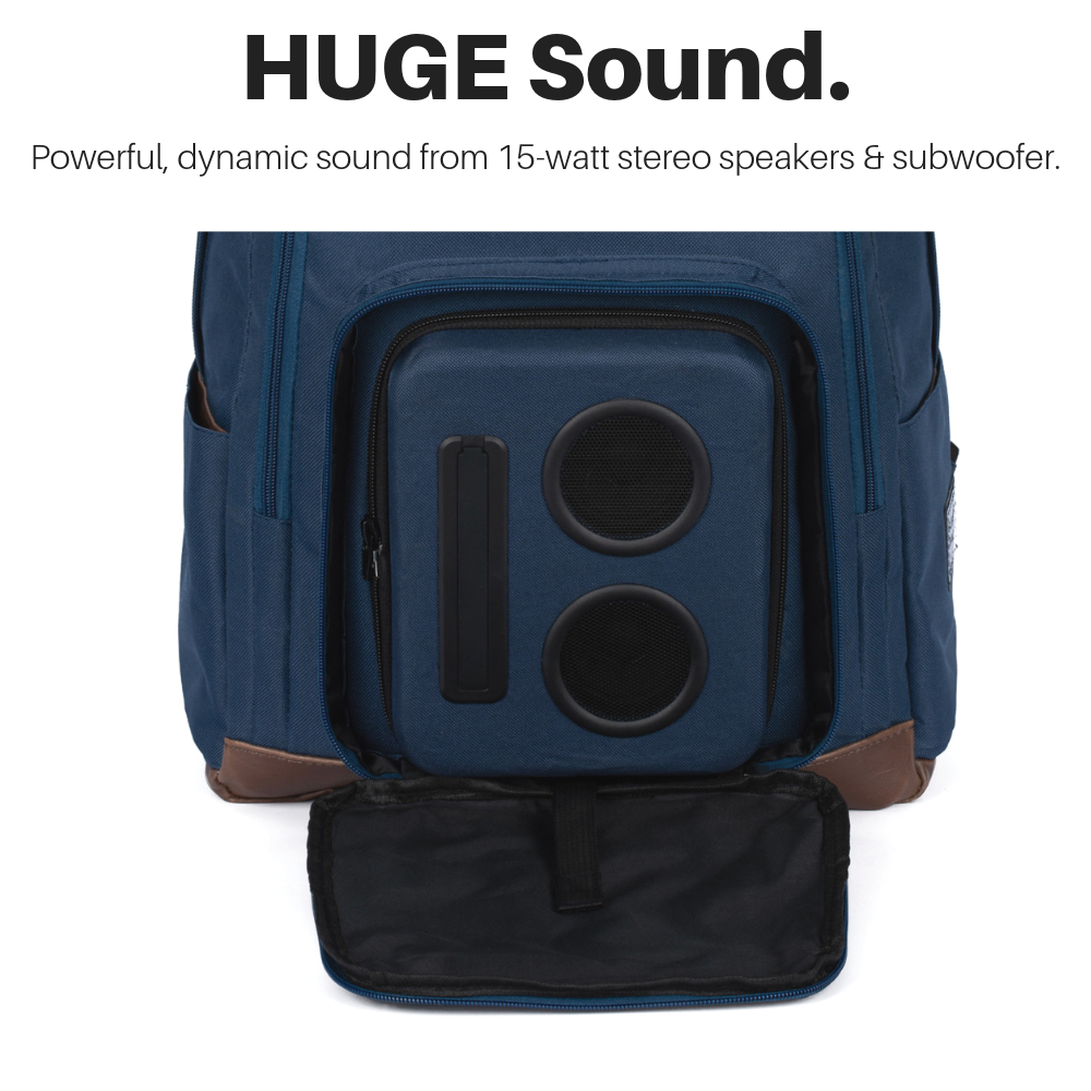 Bluetooth Backpack with Speakers & Subwoofer (Blue)