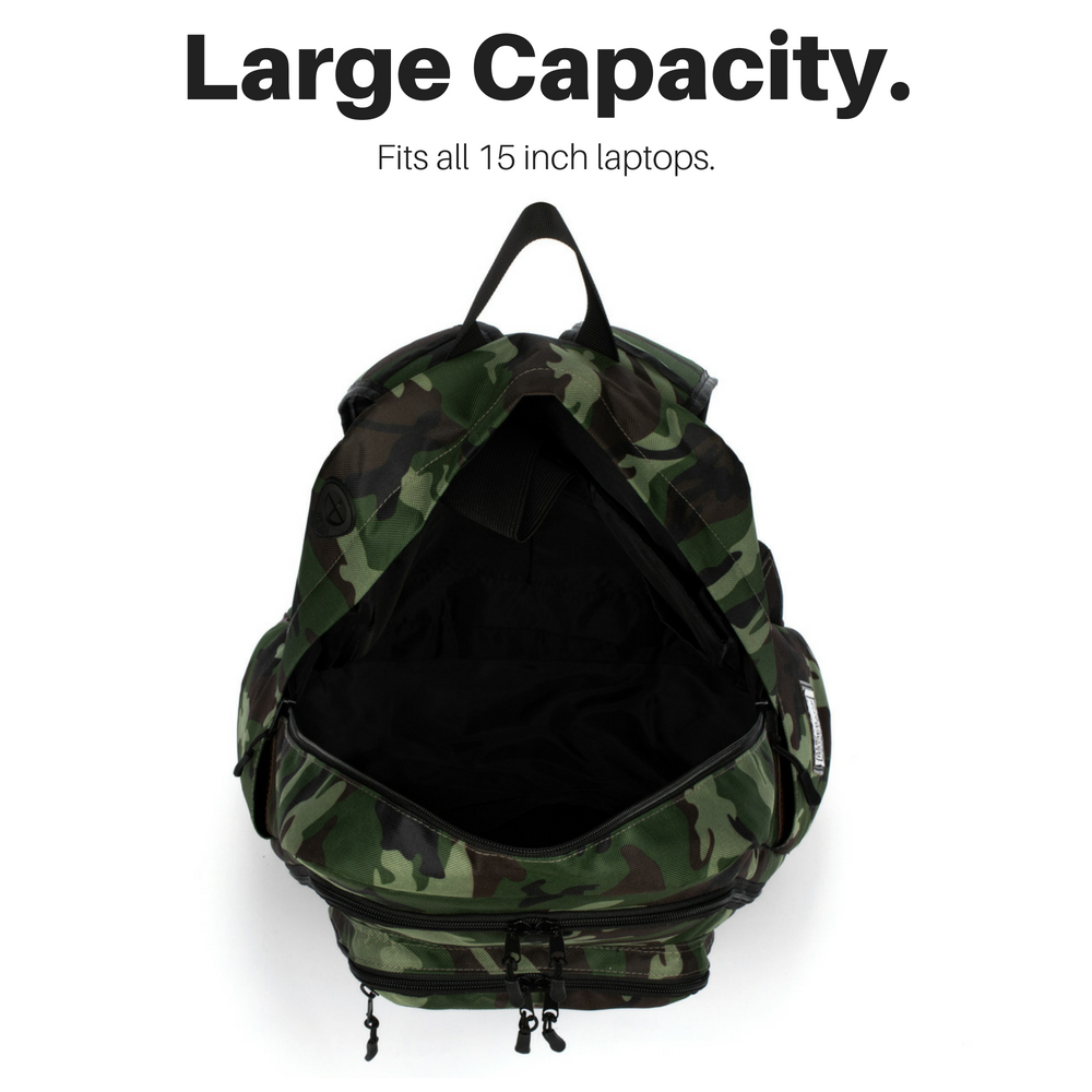 Bluetooth Backpack with Speakers & Subwoofer (Camo)