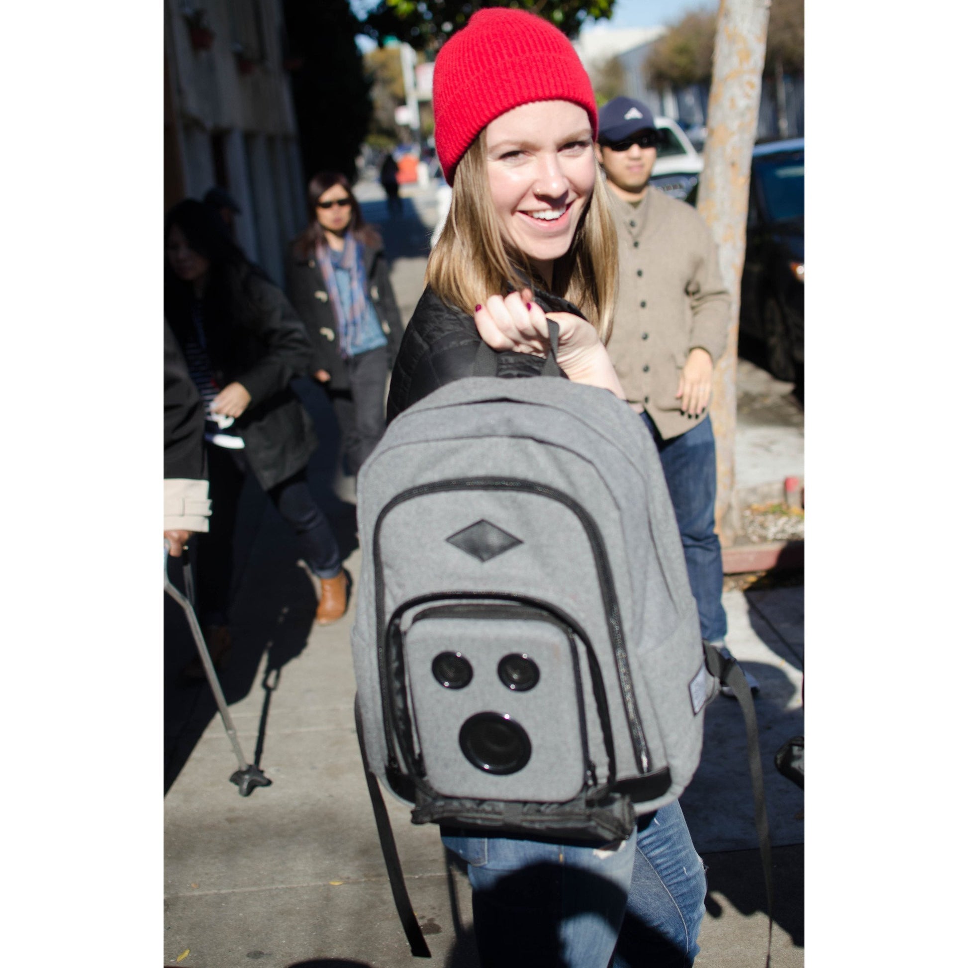 The Rager Backpack - Bluetooth Backpack With Speakers & Subwoofer (Gray)