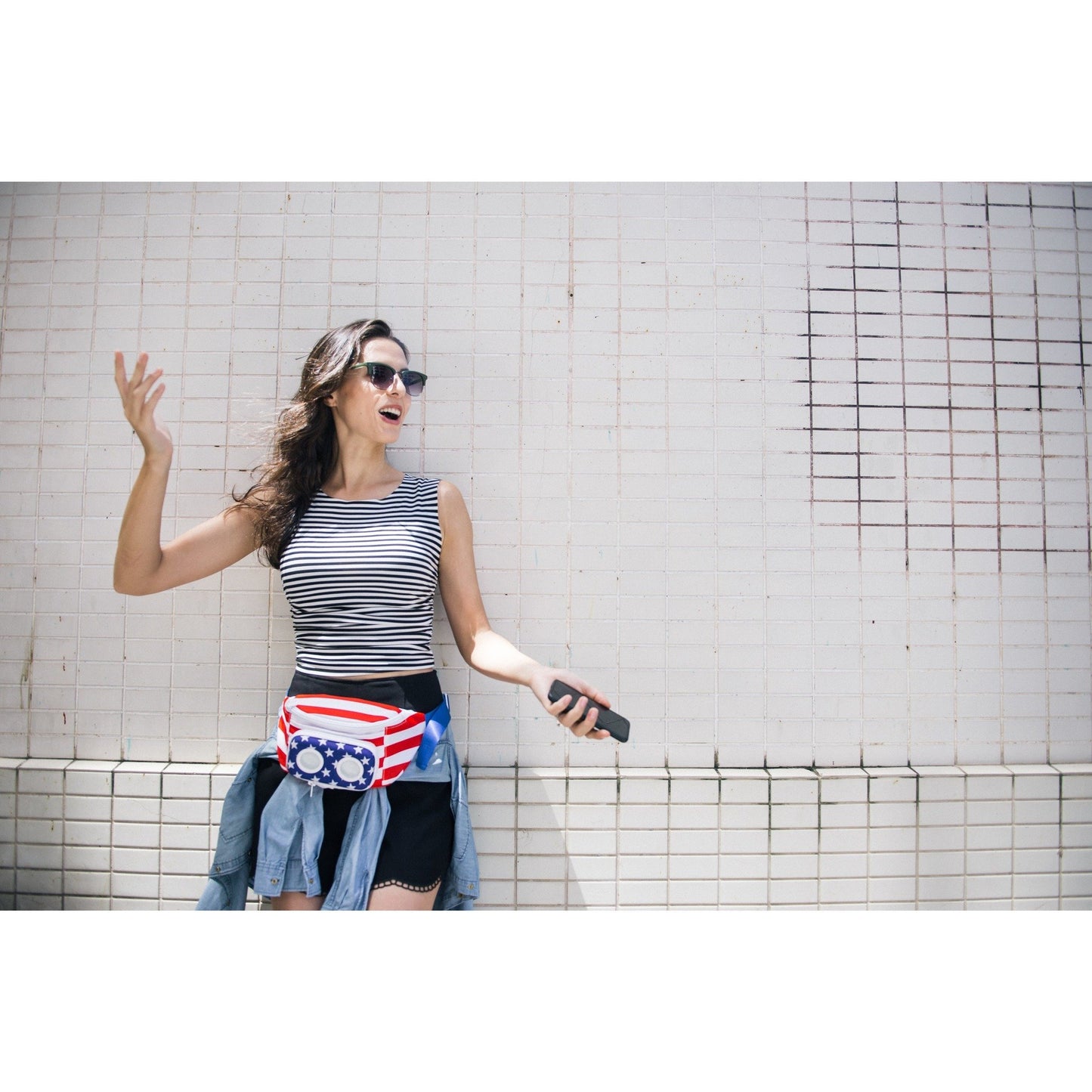 The Rager Fanny - Fanny Pack With Bluetooth Speakers (American Flag)