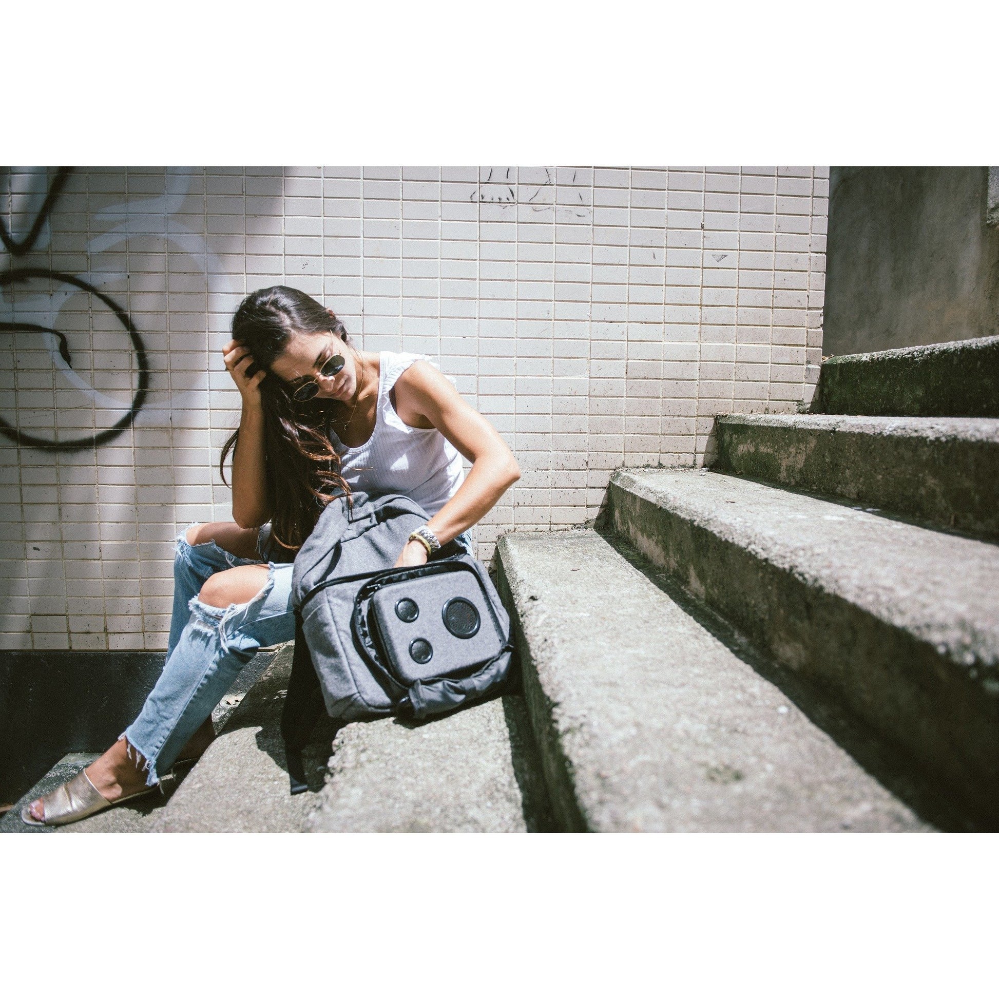 The Ultimate Rager - Bluetooth Backpack Cooler With Speakers & Subwoofer (Gray)